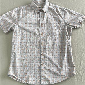 Slim fit Casual Button Down Shirt Lightweight cotton sage tan short sleeve